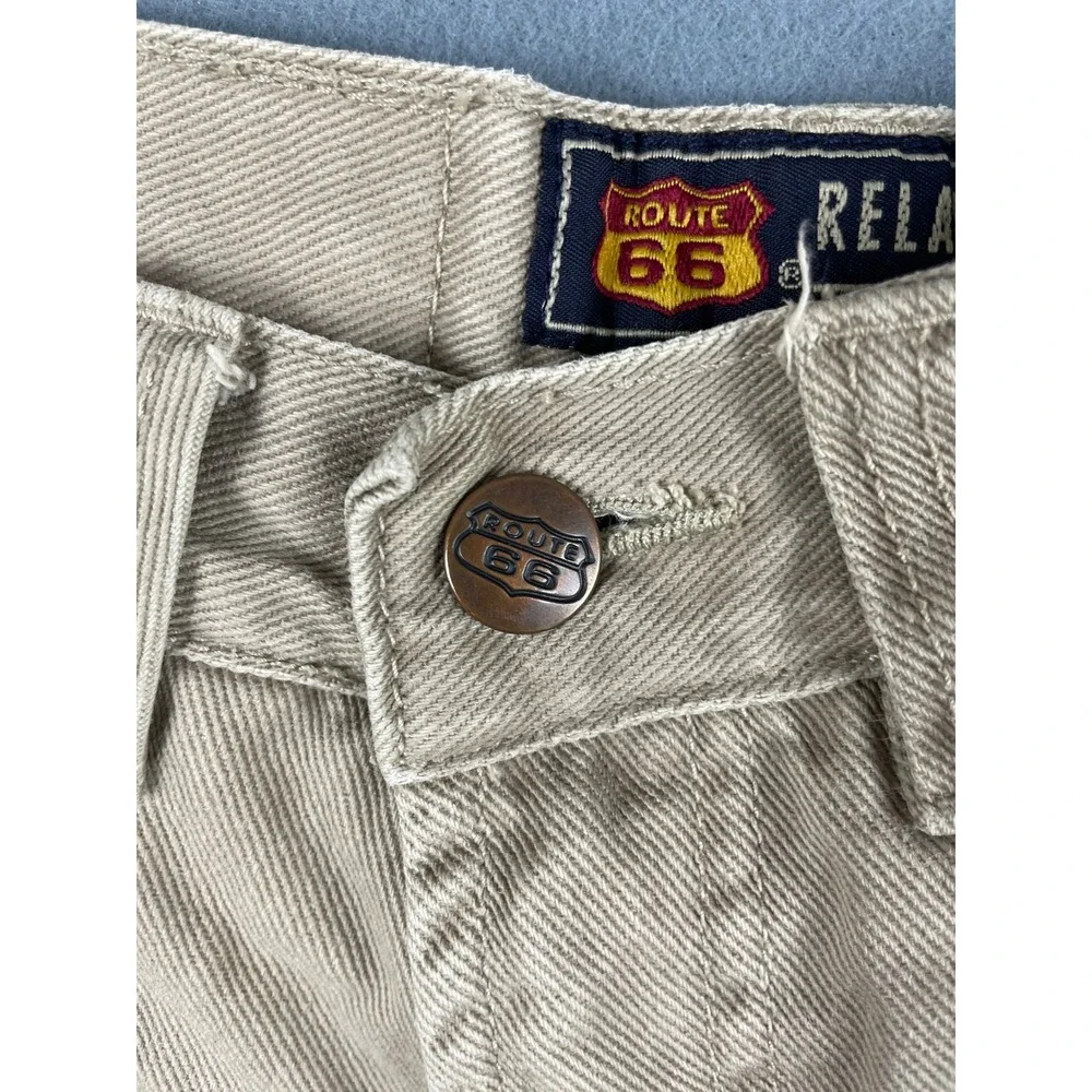 Route 66 Relaxed Fit Walking Shorts Gorpcore Streetwear Vintage‎ Khaki Cotton 30